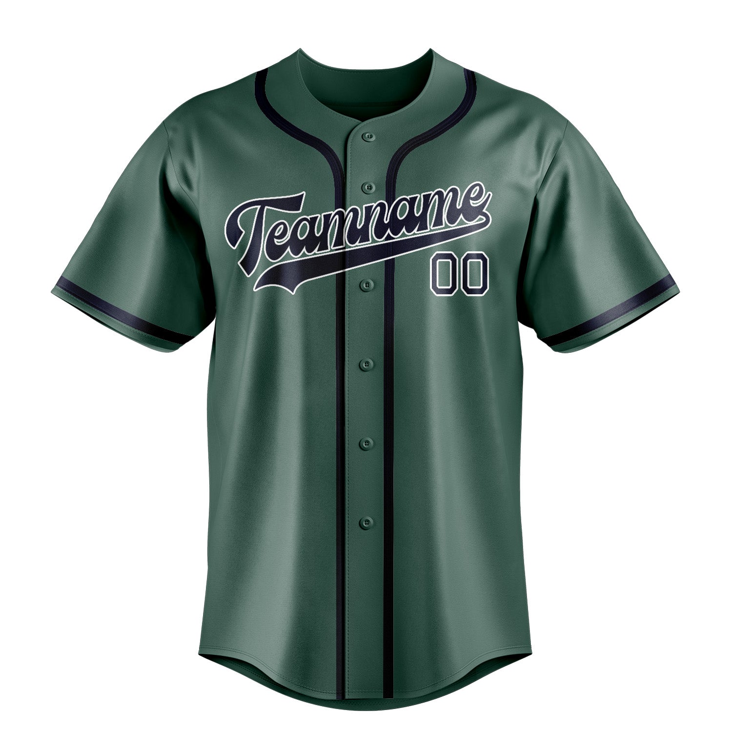 Maillot de baseball personnalisé bleu, vert et marine