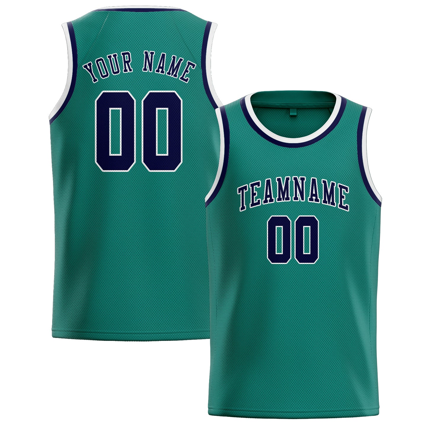 Maillot de basketball personnalisé bleu, vert et marine
