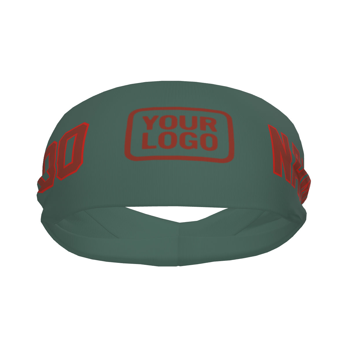 Bandeau de sport personnalisé bleu, vert, corail et rouge