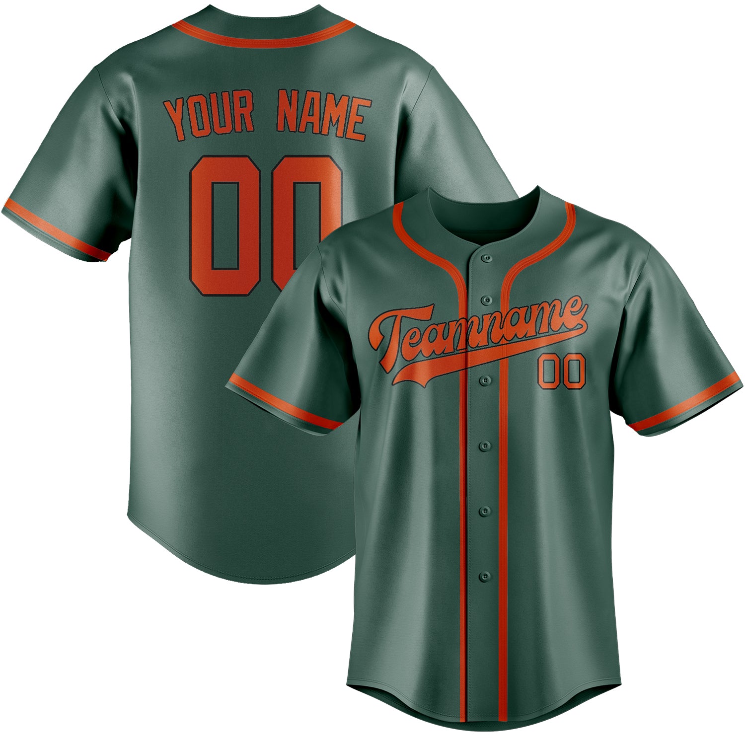 Maillot de baseball personnalisé bleu vert orange rouge