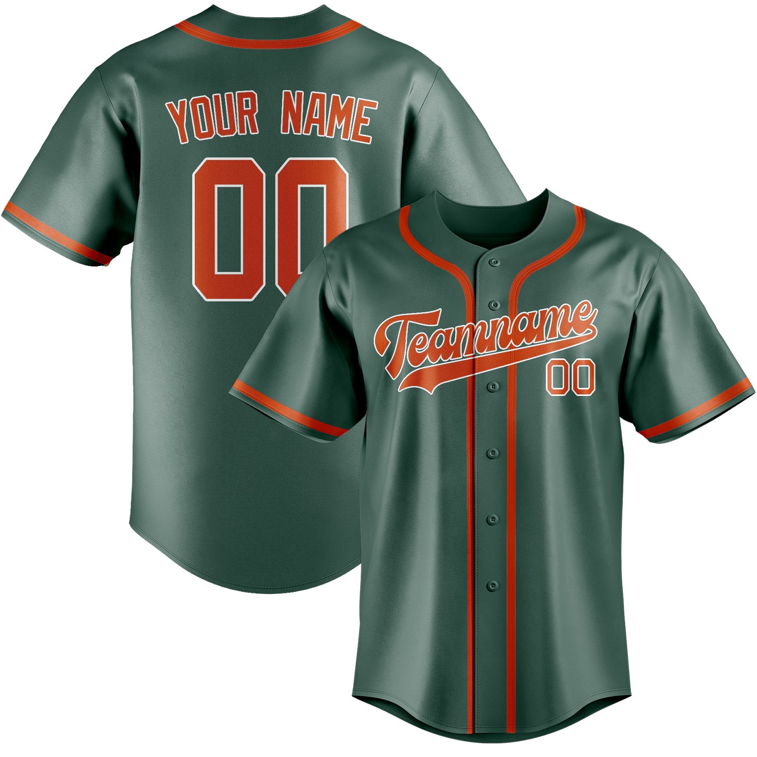 Maillot de baseball personnalisé bleu vert orange rouge