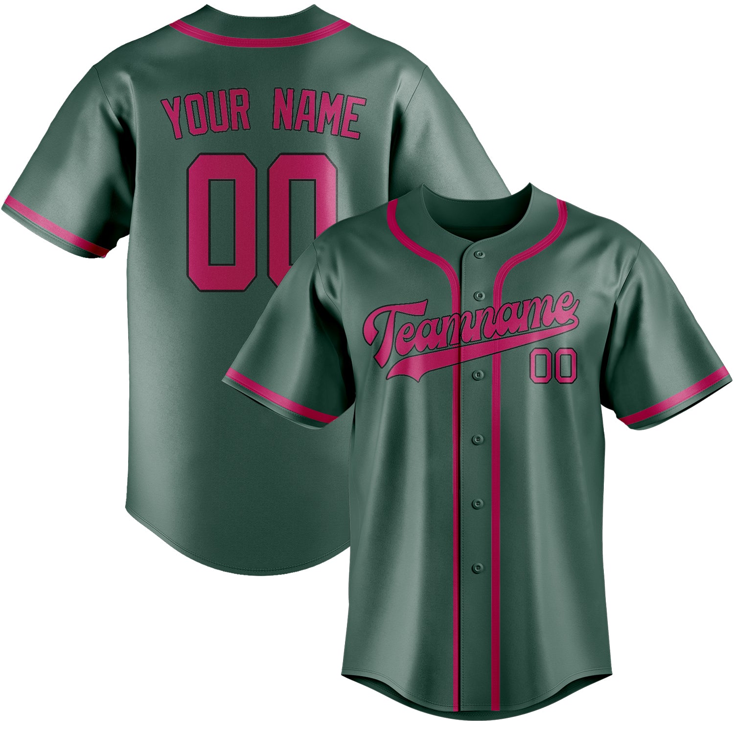 Maillot de baseball personnalisé bleu vert rose