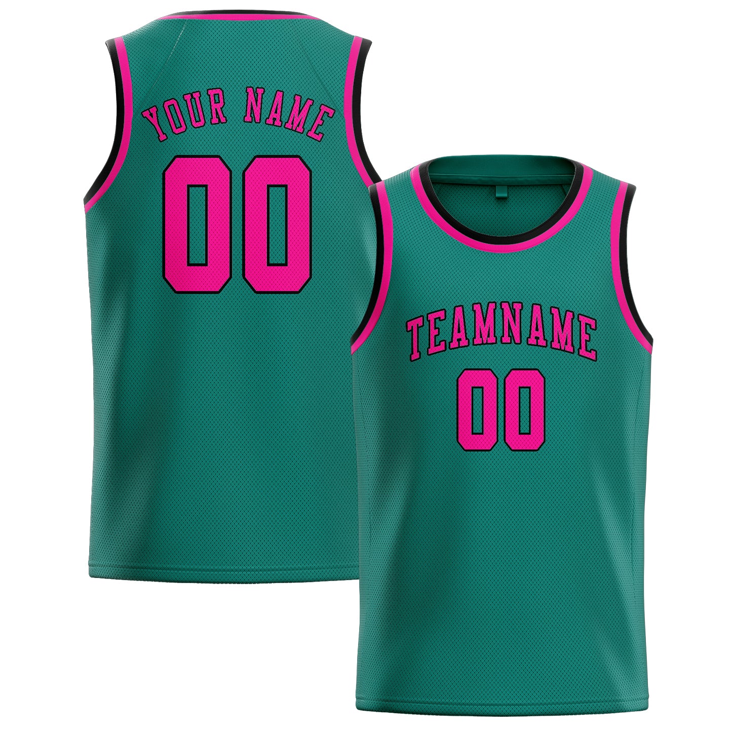 Maillot de basketball personnalisé bleu, vert et rose