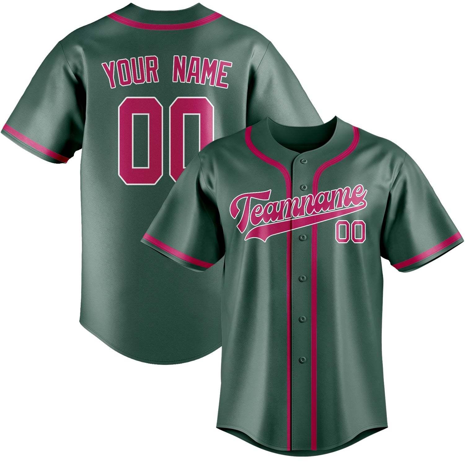 Maillot de baseball personnalisé bleu vert rose