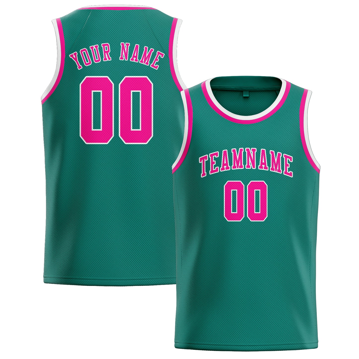 Maillot de basketball personnalisé bleu, vert et rose