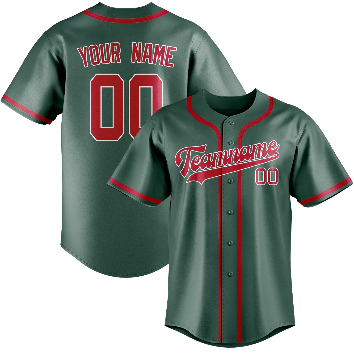 Maillot de baseball personnalisé bleu, vert et rouge