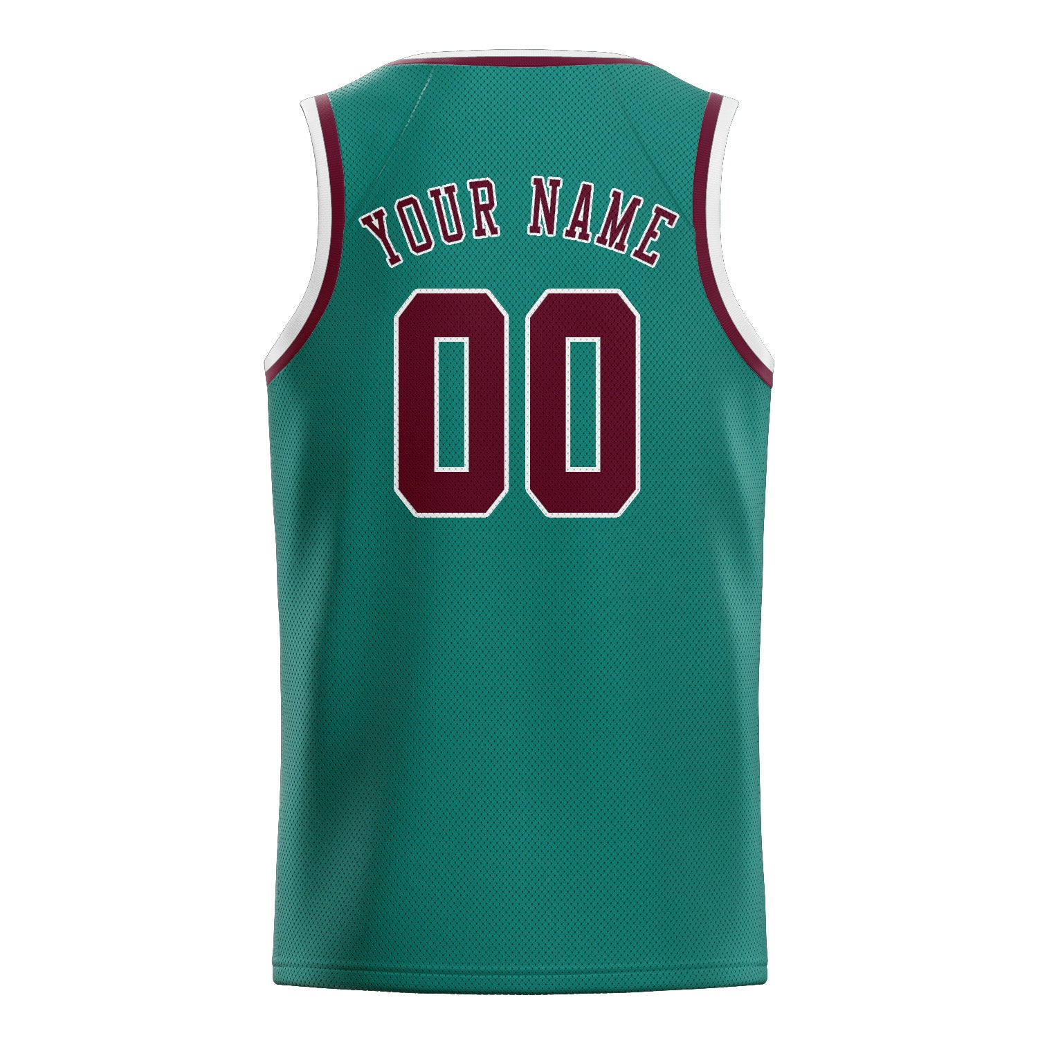 Maillot de basketball personnalisé bleu, vert, cramoisi et rouge