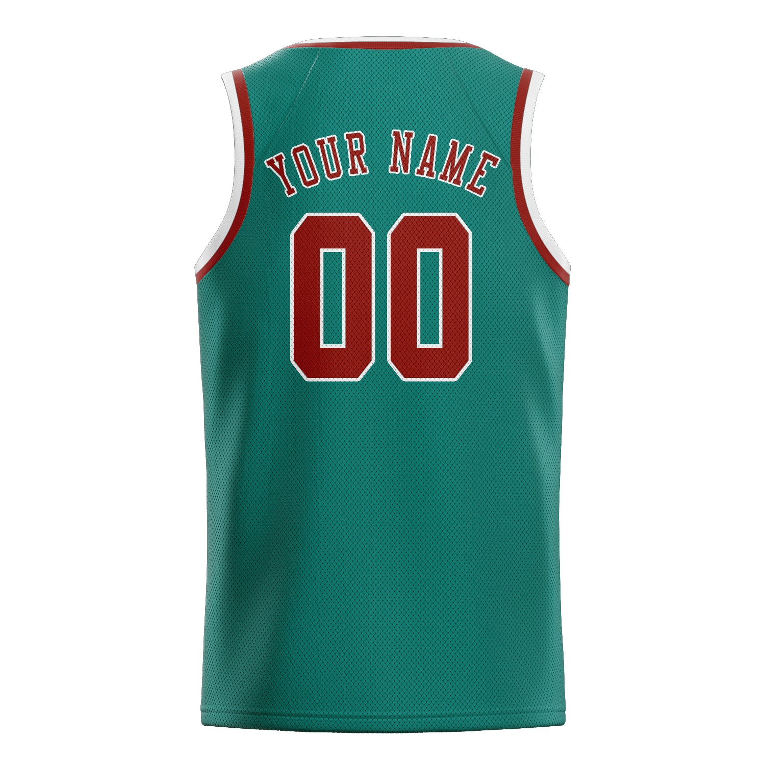 Maillot de basketball personnalisé bleu, vert, corail et rouge