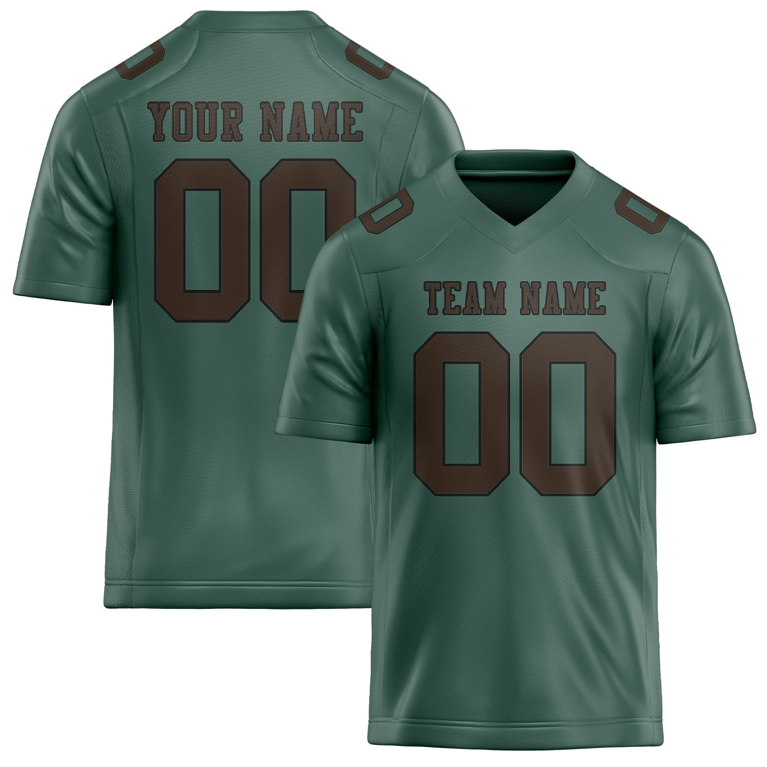 Custom Blue Green Brown Football Jersey
