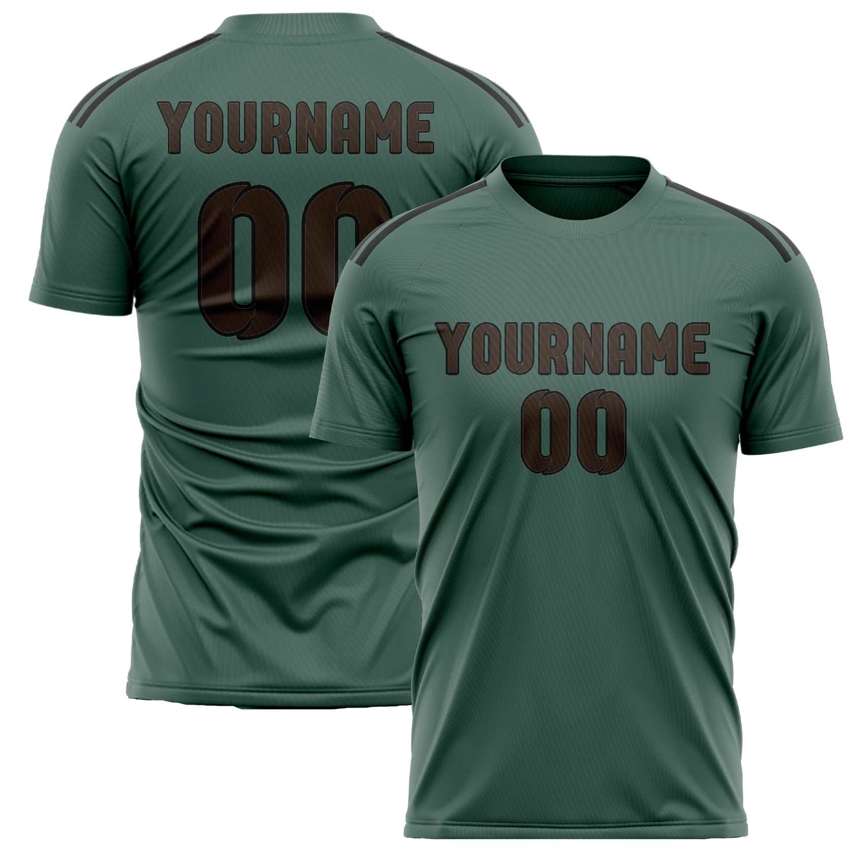 Maillot de football personnalisé bleu vert marron