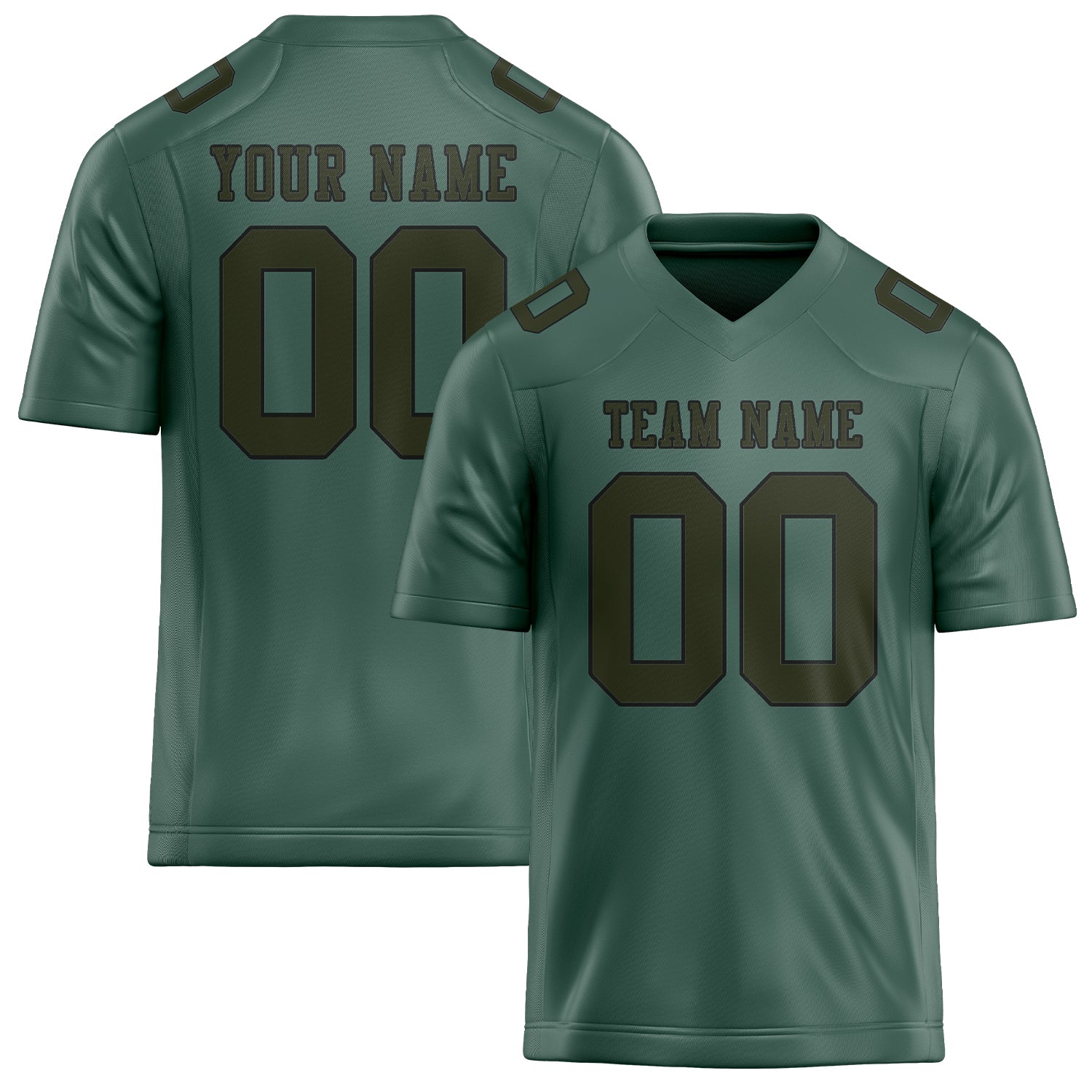Custom Blue Green Olive Football Jersey
