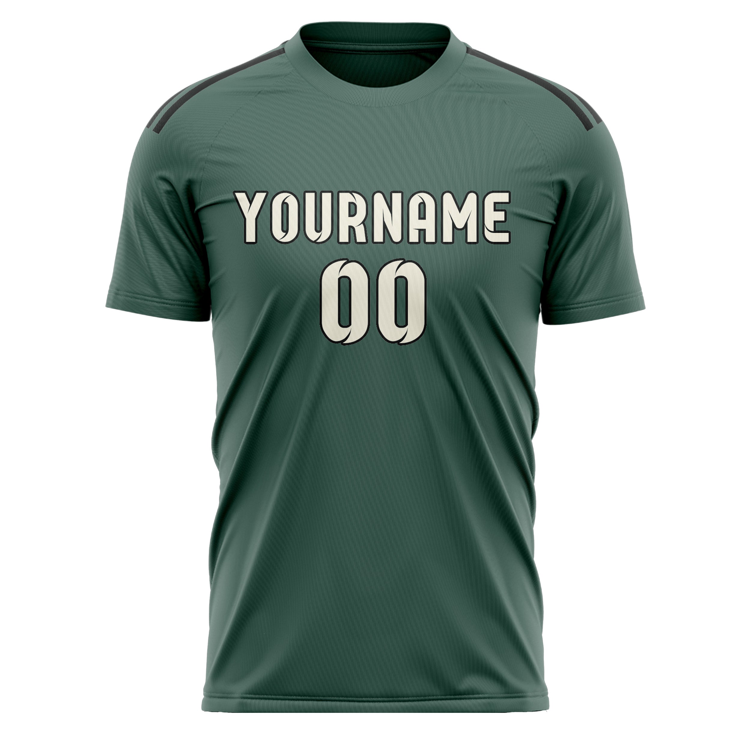 Maillot de football personnalisé bleu, vert et crème