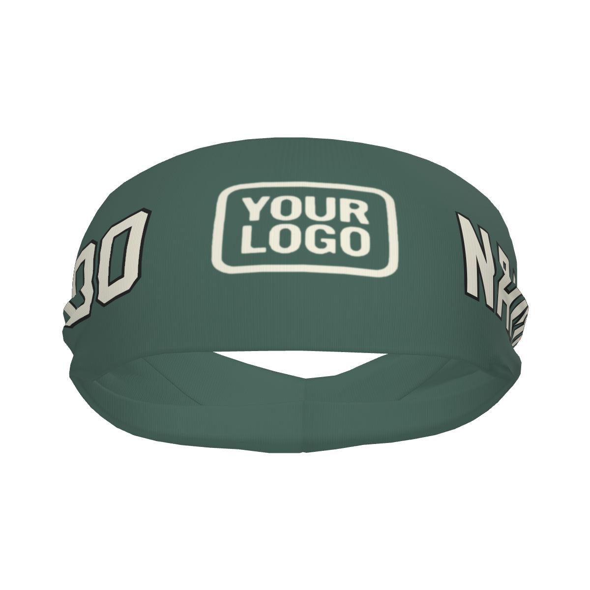 Bandeau de sport personnalisé bleu-vert crème