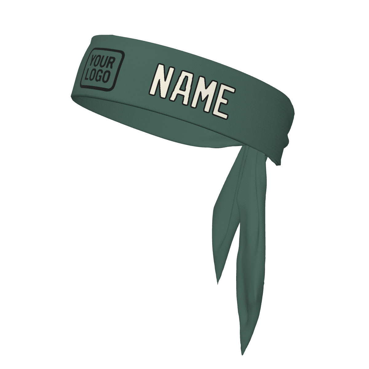Bandeau personnalisé bleu-vert crème