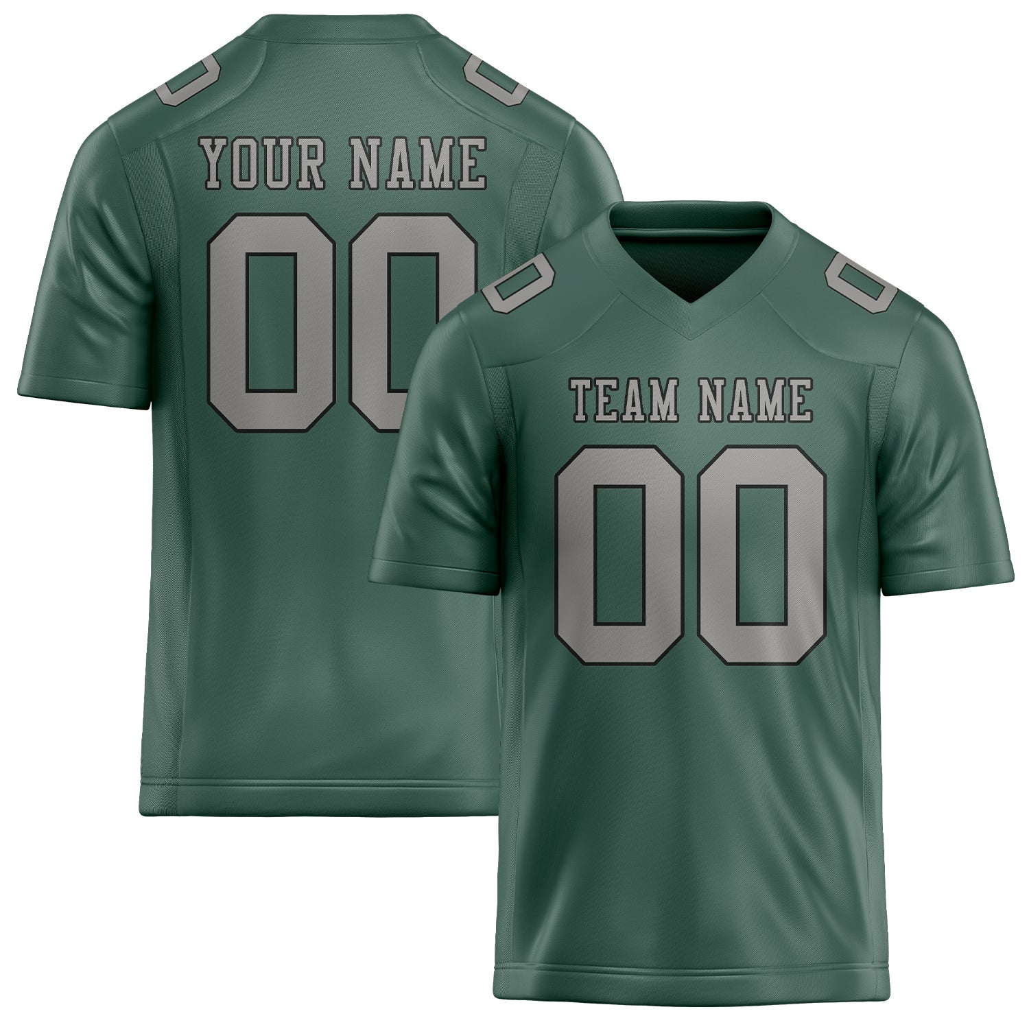 Custom Blue Green Gray Football Jersey
