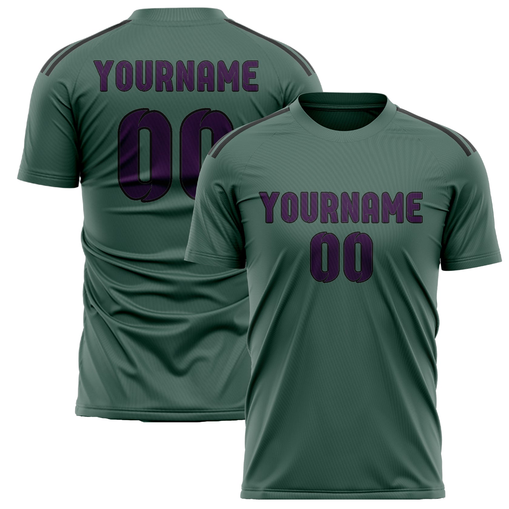 Maillot de football personnalisé bleu, vert et violet
