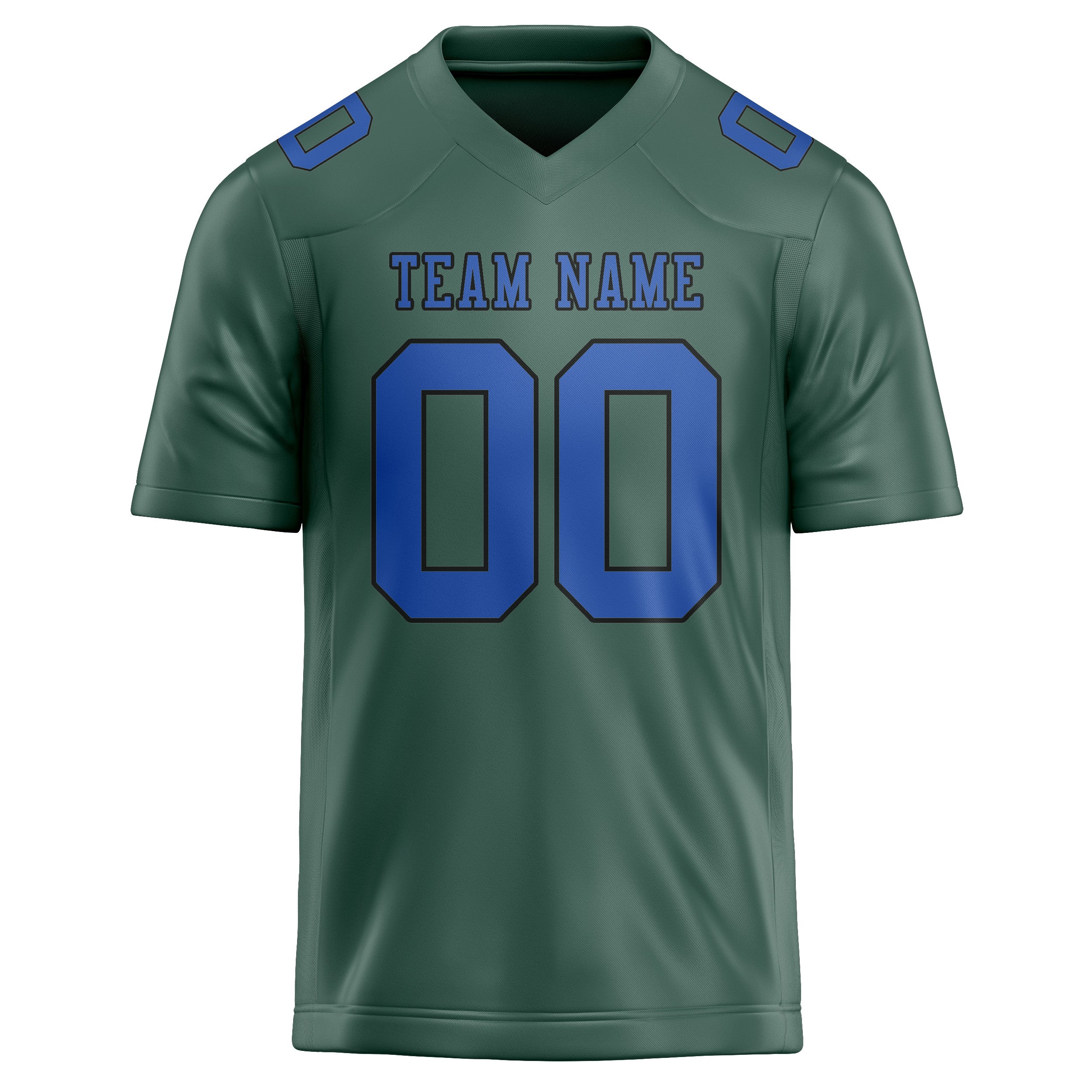 Custom Blue Green Sky Blue Football Jersey