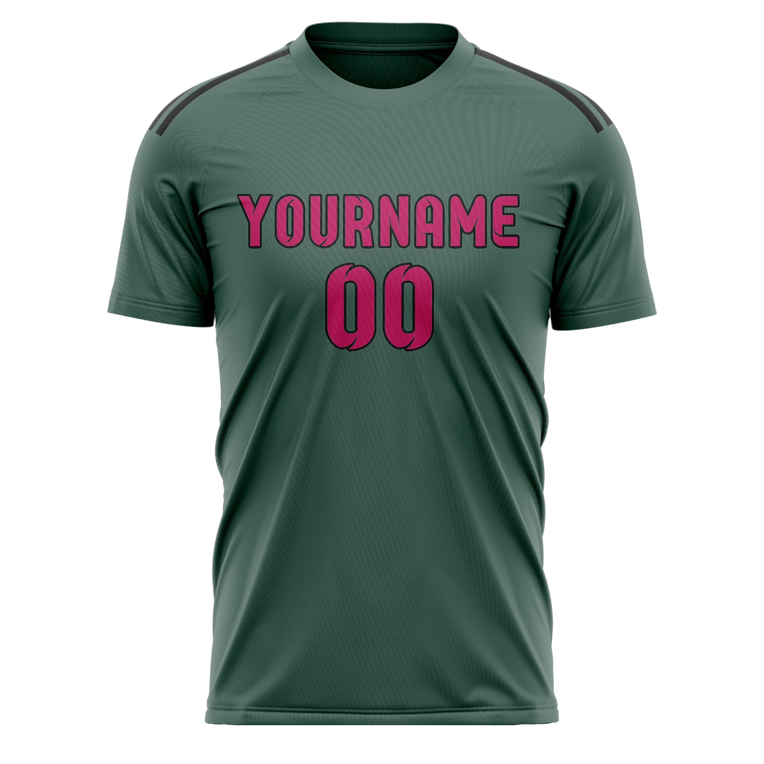 Maillot de football personnalisé bleu vert rose