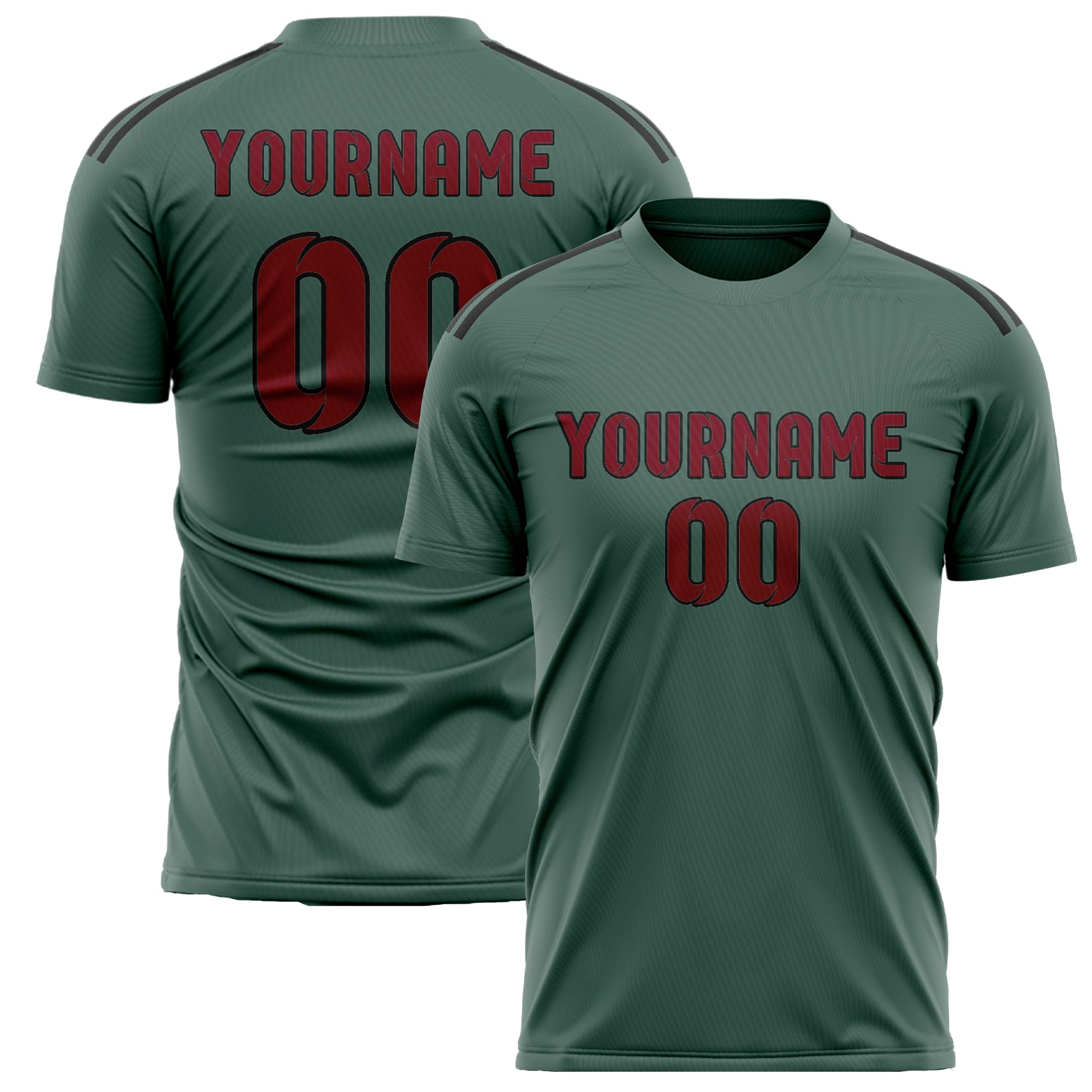 Maillot de football personnalisé bleu vert cramoisi rouge