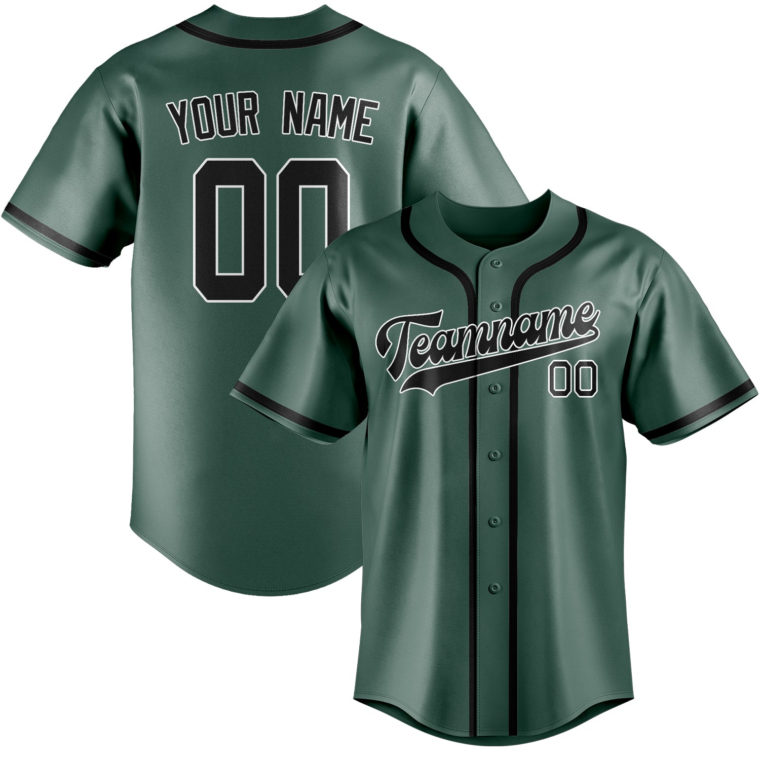 Maillot de baseball personnalisé bleu, vert et noir