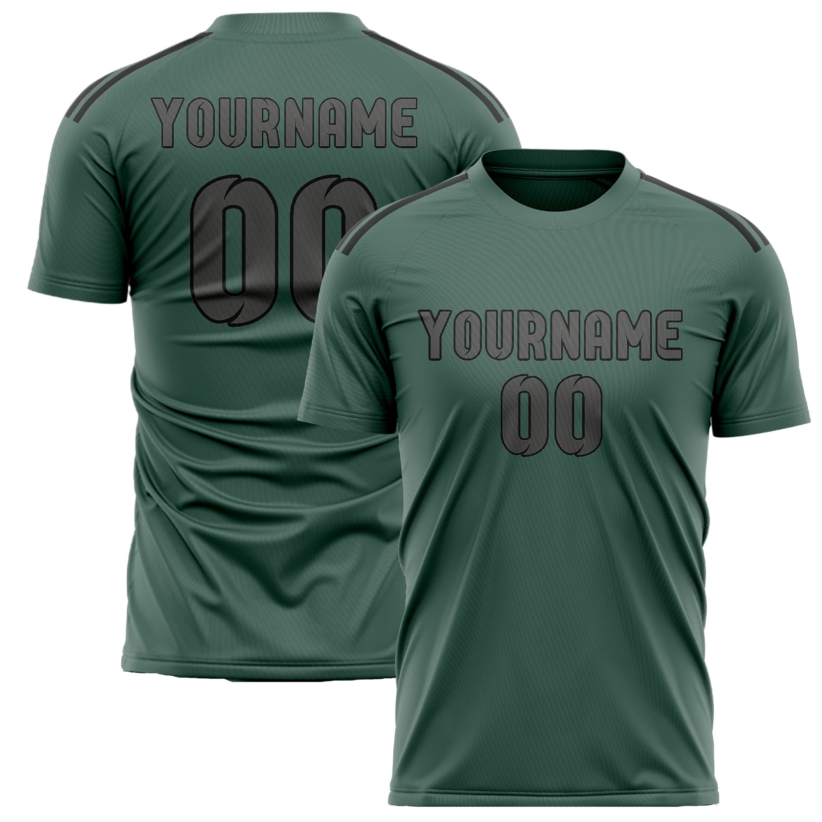 Maillot de football personnalisé bleu, vert et gris foncé