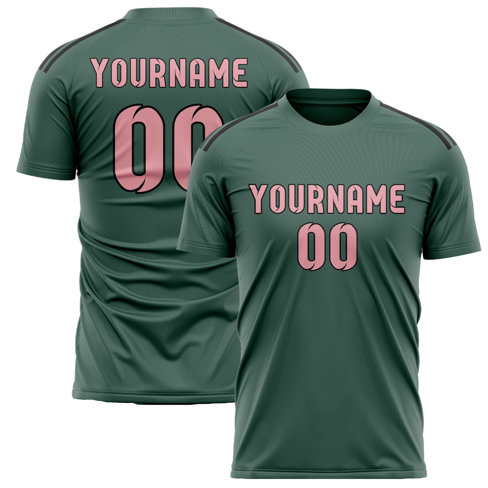 Maillot de football personnalisé bleu, vert et rose clair
