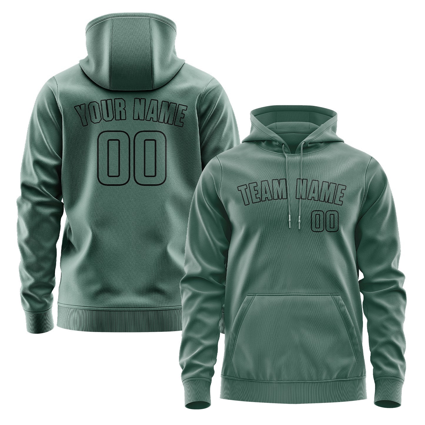 Sweat à capuche personnalisé bleu-vert 
