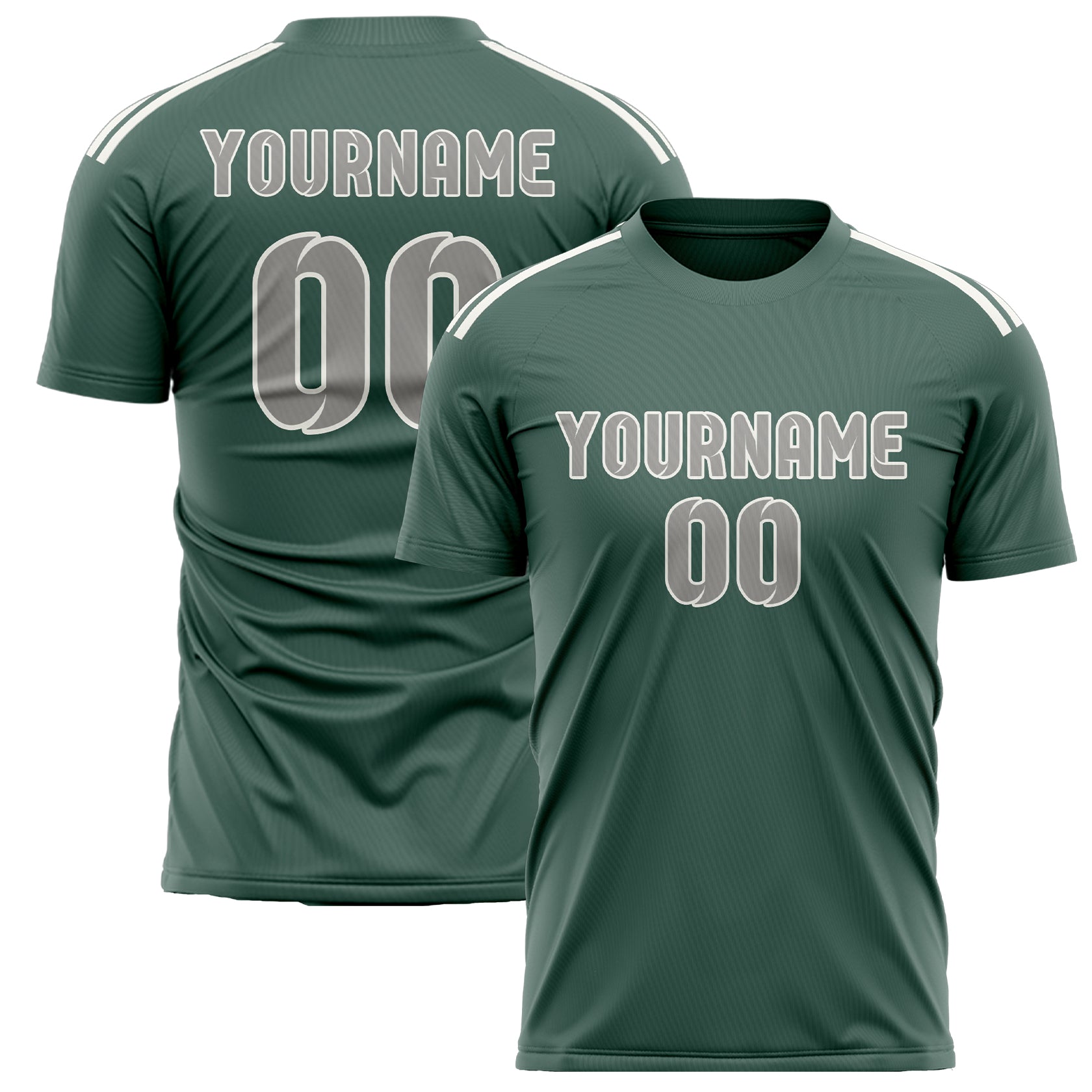 Maillot de football personnalisé bleu, vert et gris