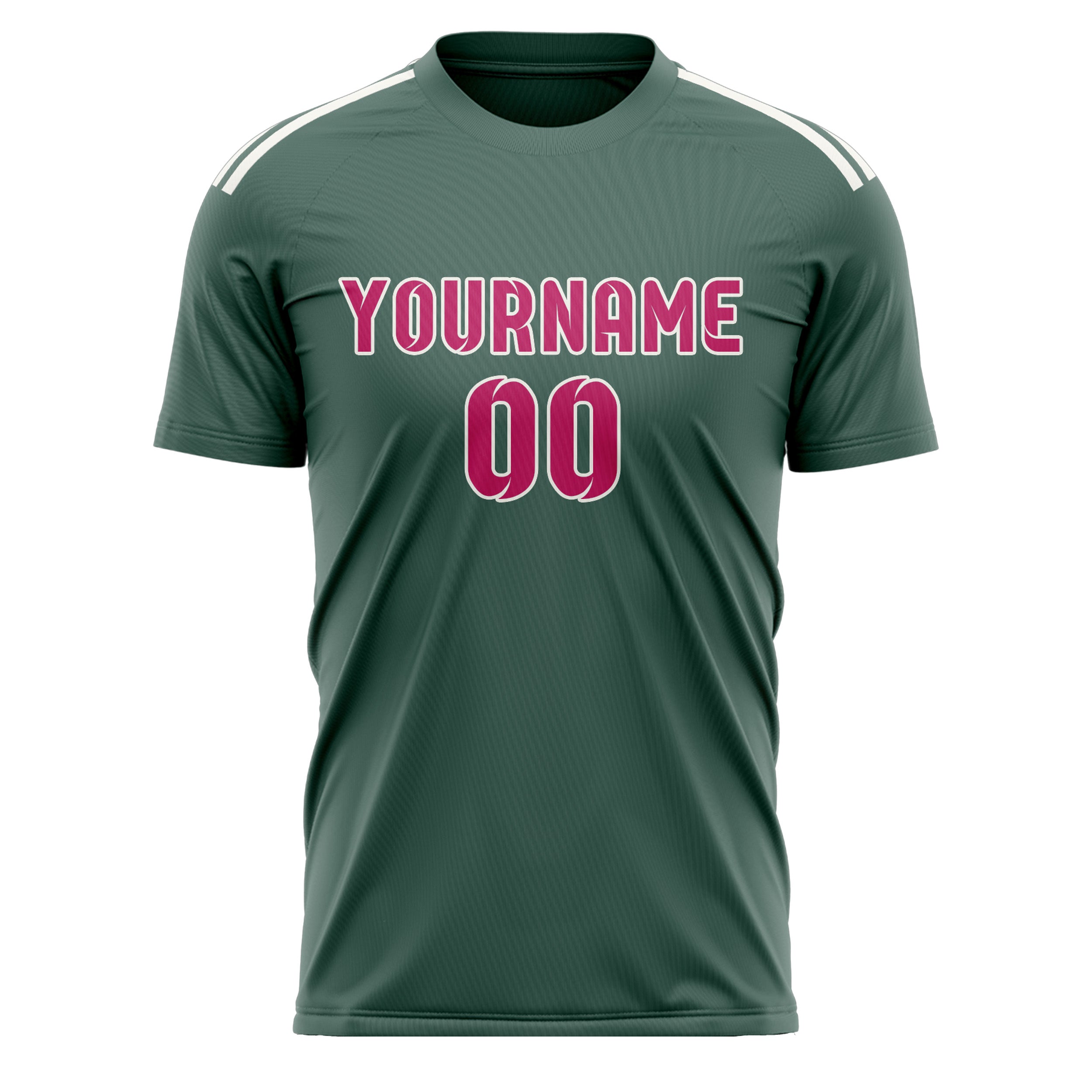 Maillot de football personnalisé bleu vert rose