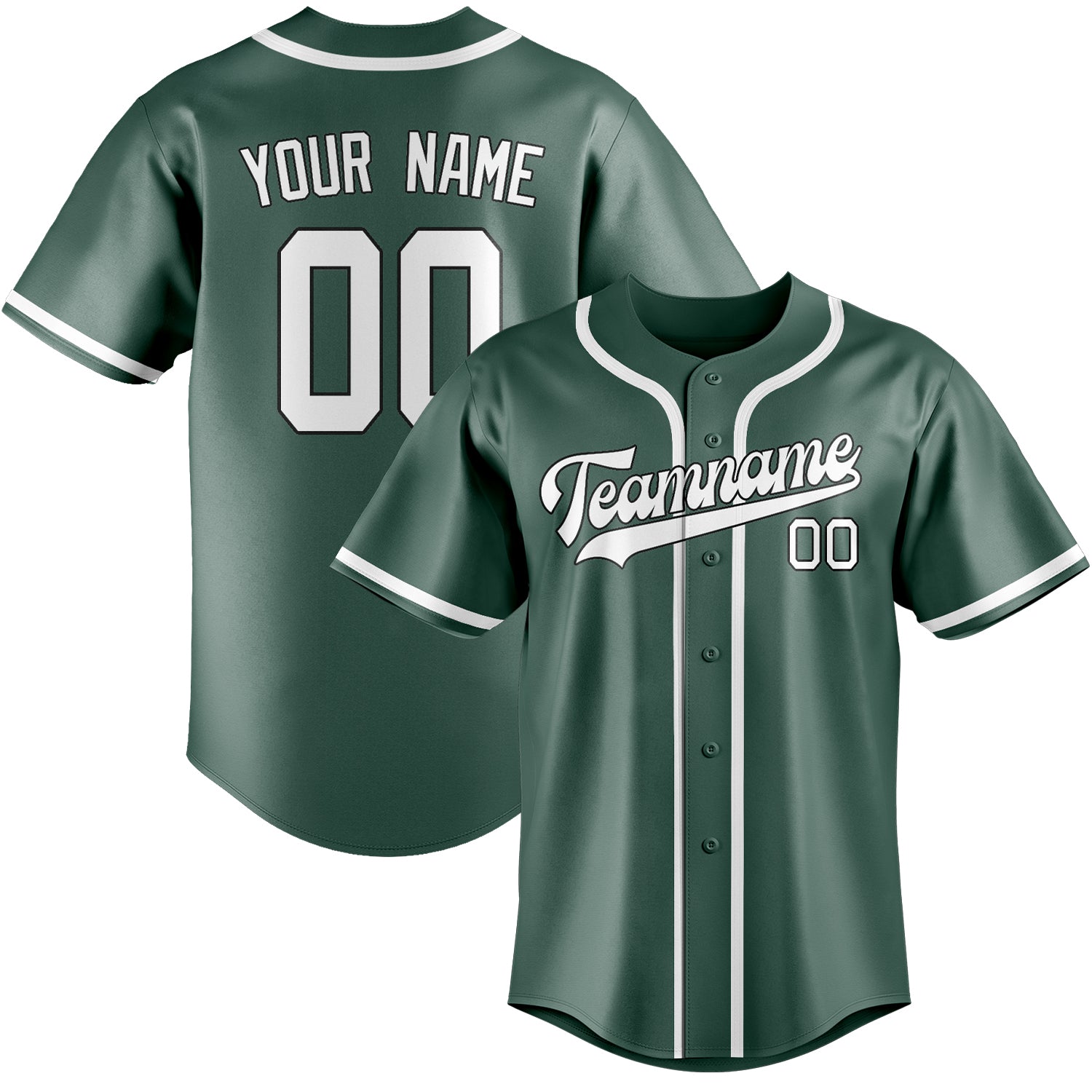 Maillot de baseball personnalisé bleu, vert et blanc
