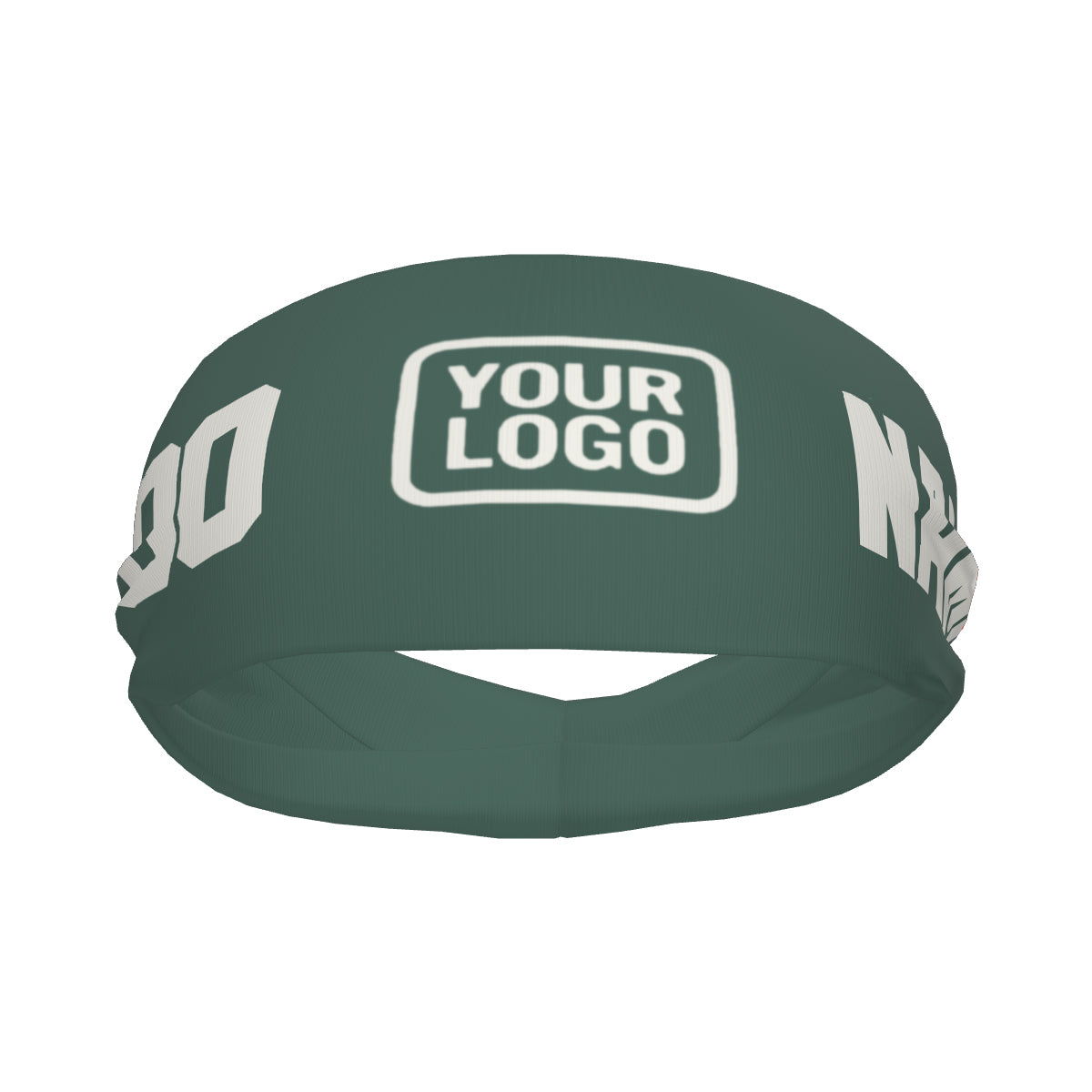 Bandeau de sport personnalisé bleu, vert et blanc