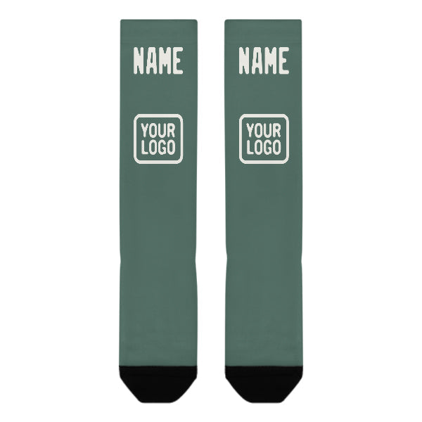 Chaussettes hautes personnalisées bleues, vertes et blanches