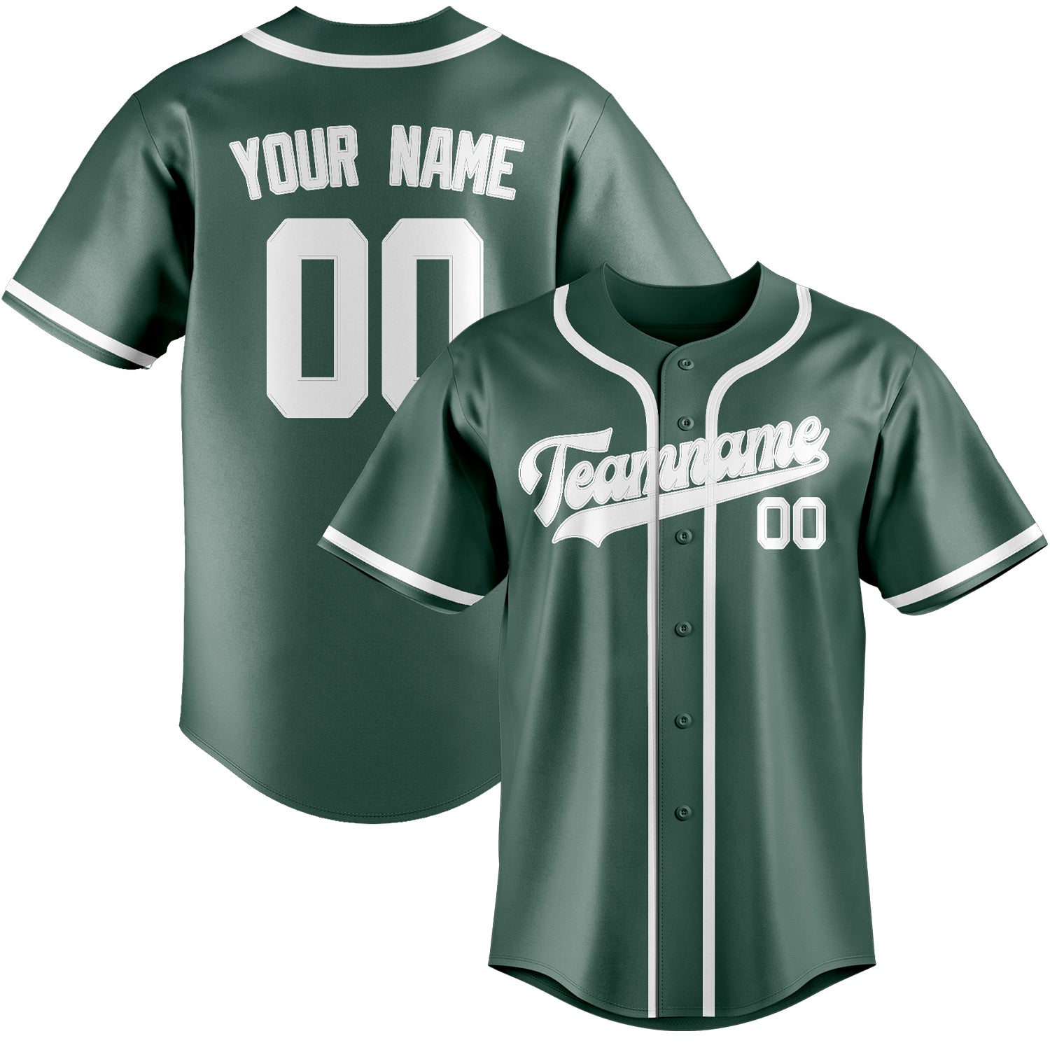 Maillot de baseball personnalisé bleu, vert et blanc