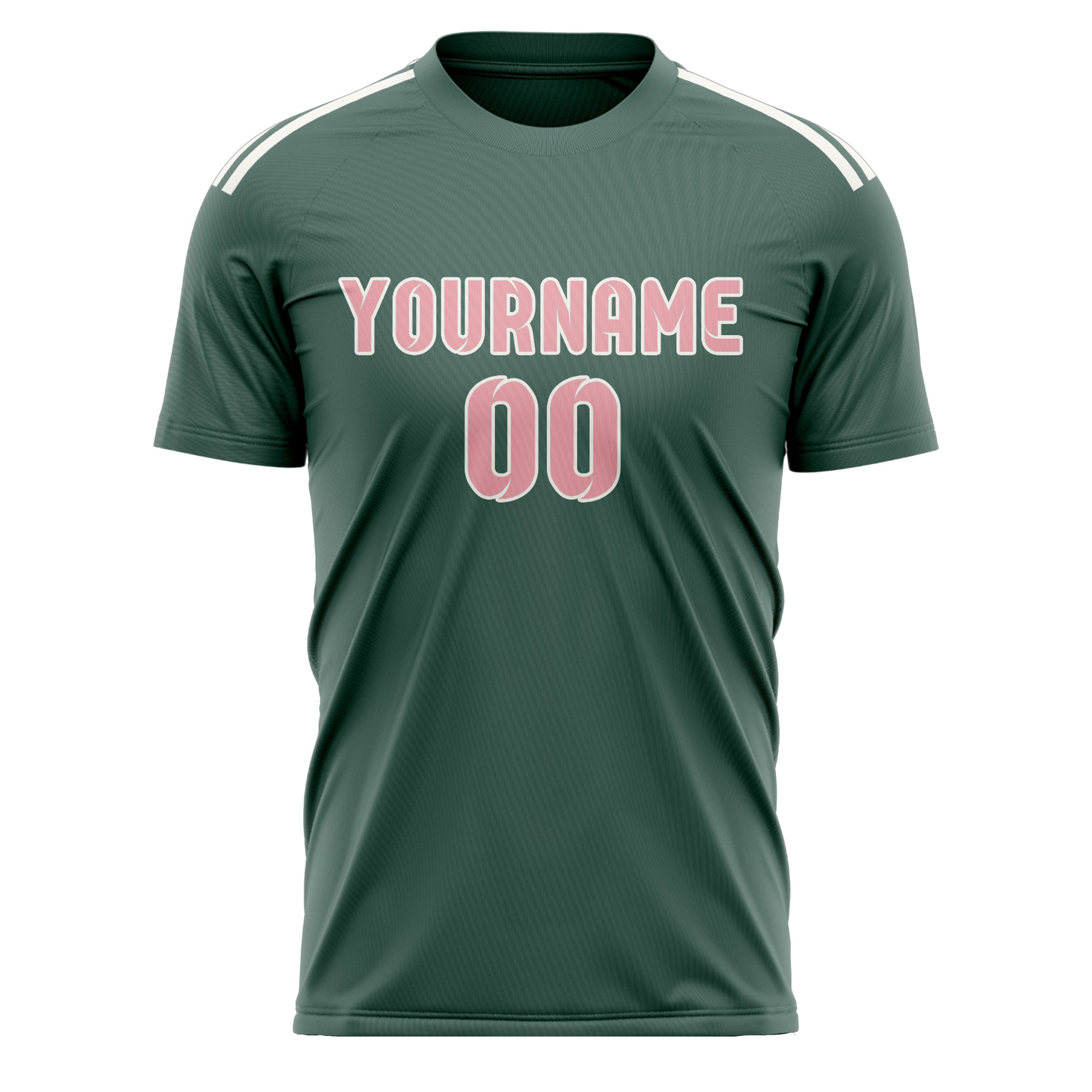 Maillot de football personnalisé bleu, vert et rose clair
