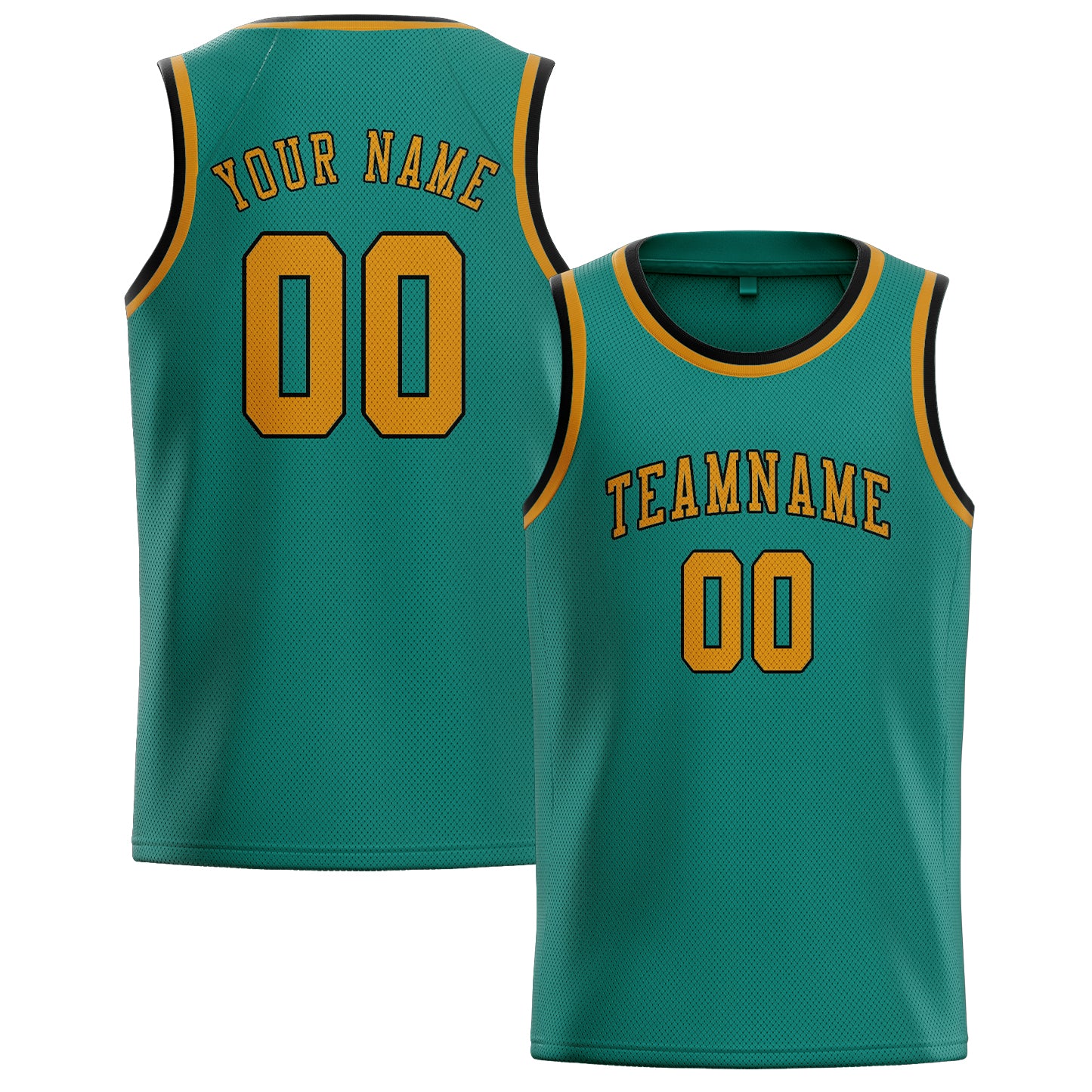 Maillot de basketball personnalisé bleu, vert et jaune