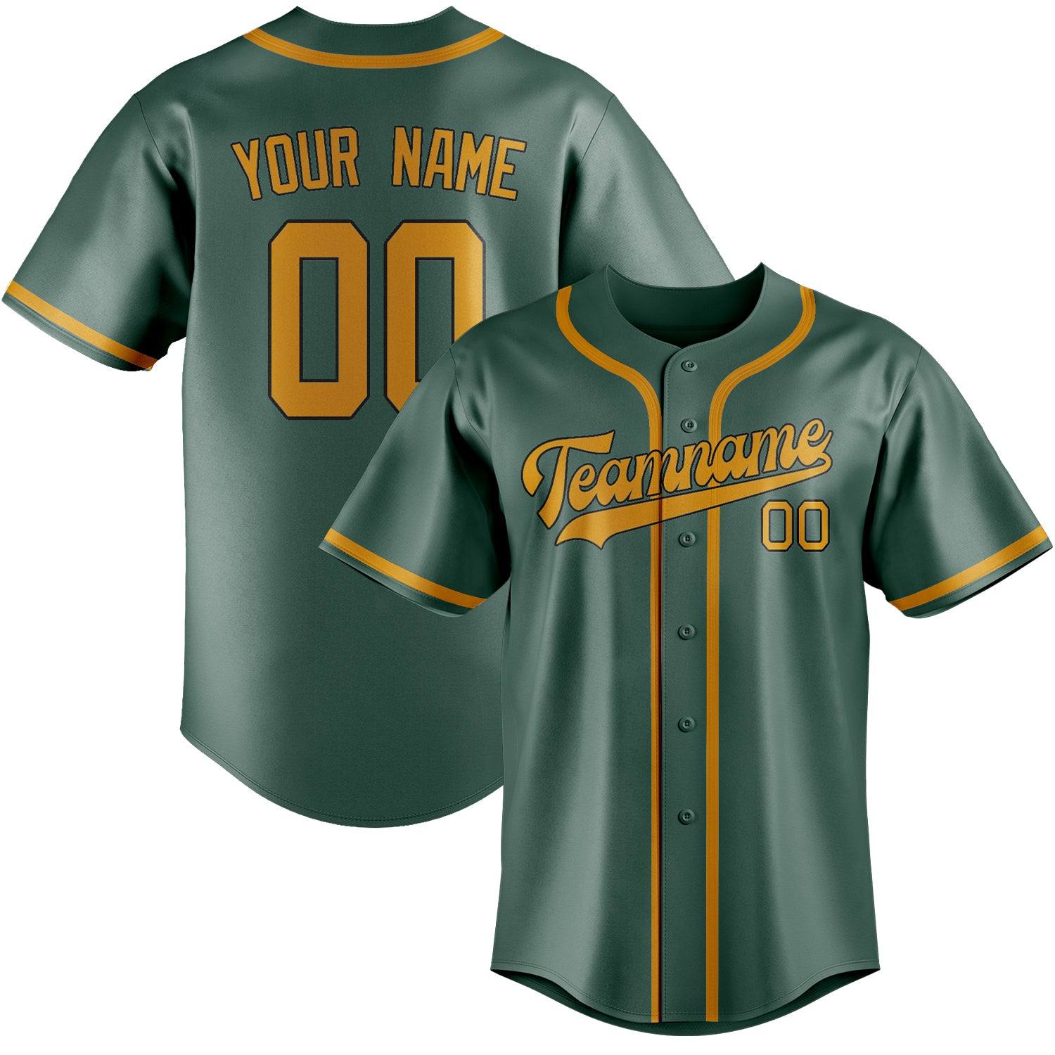 Maillot de baseball personnalisé bleu vert jaune