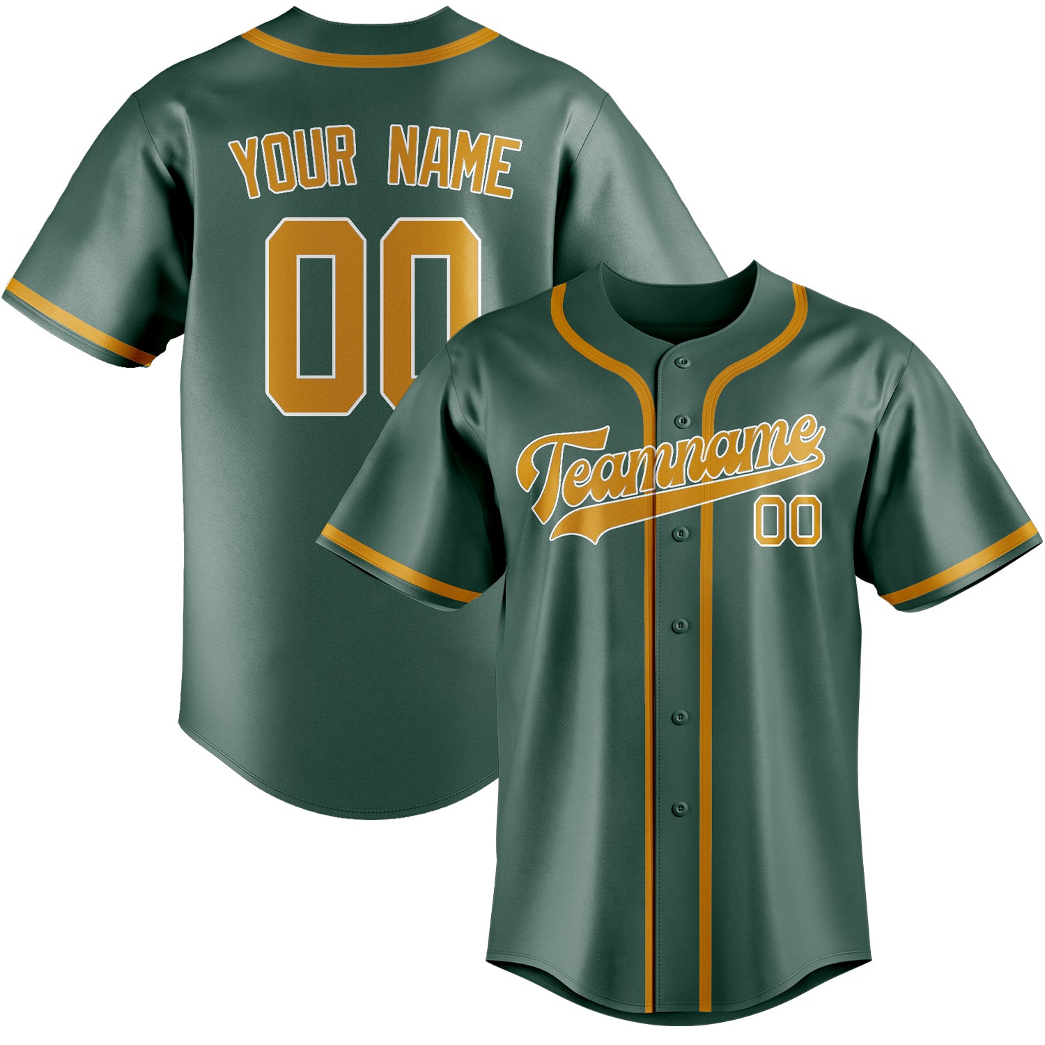Maillot de baseball personnalisé bleu vert jaune