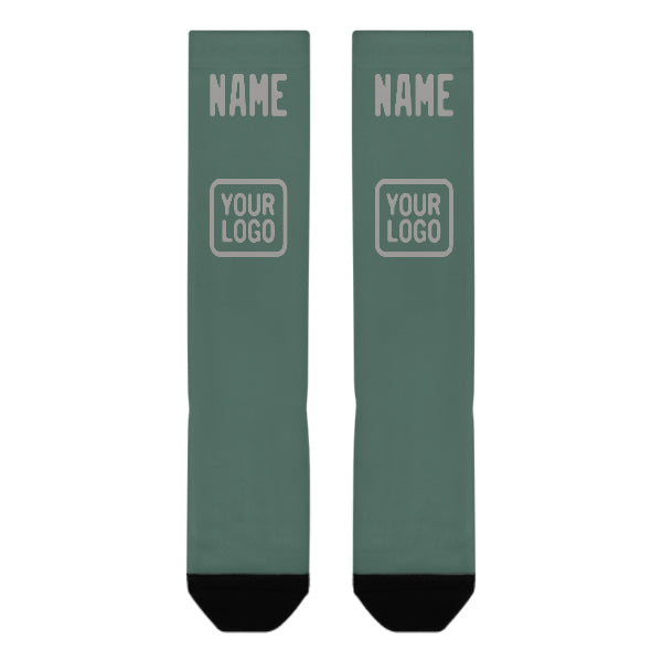 Chaussettes hautes personnalisées bleues, vertes et grises