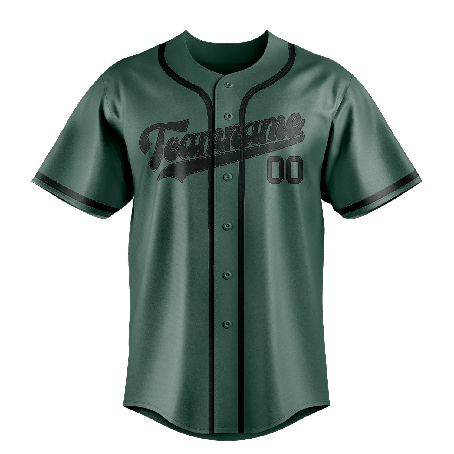 Maillot de baseball personnalisé bleu, vert et gris foncé