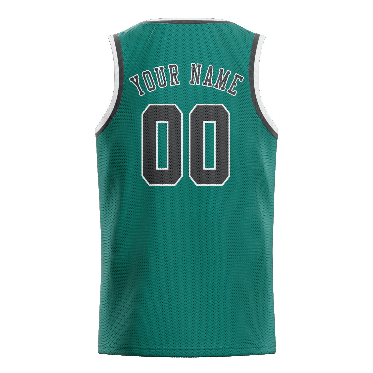 Maillot de basketball personnalisé bleu, vert et gris foncé