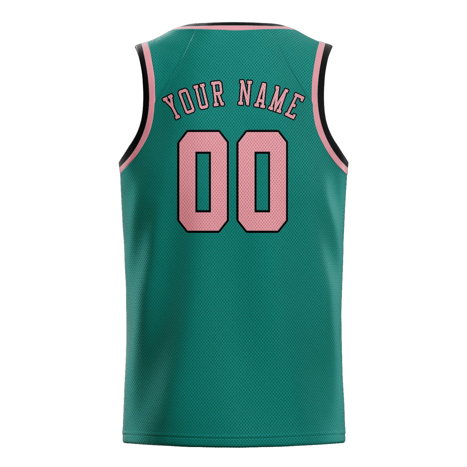 Maillot de basketball personnalisé bleu, vert et rose clair