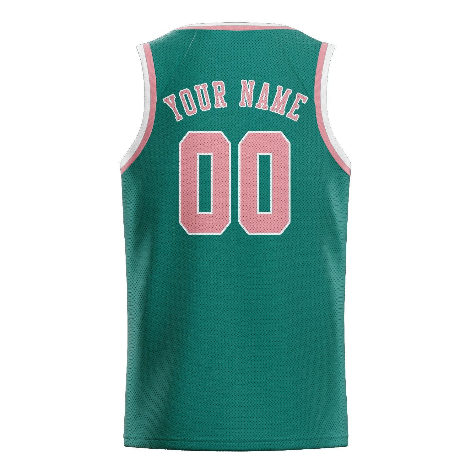Maillot de basketball personnalisé bleu, vert et rose clair