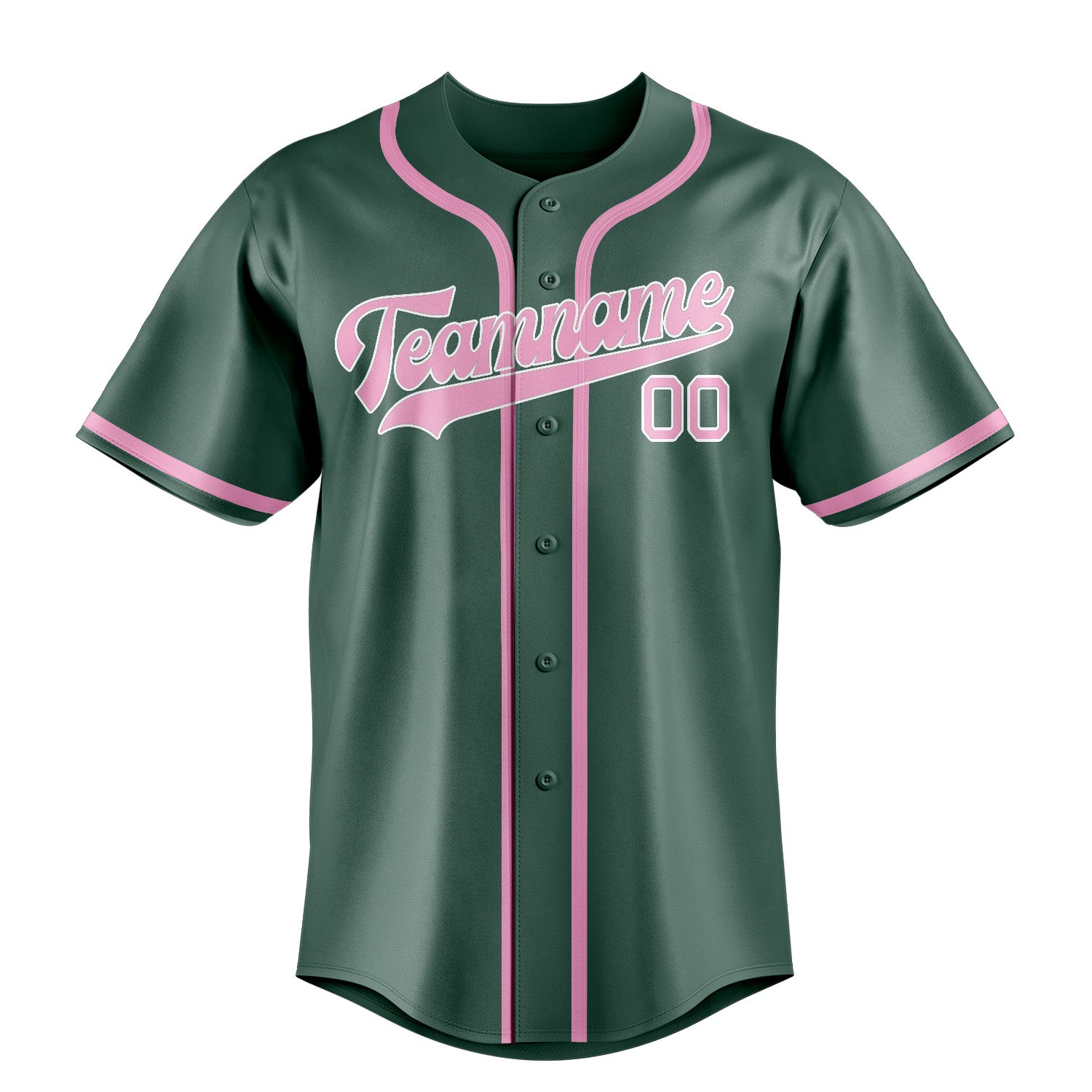 Maillot de baseball personnalisé bleu, vert et rose clair