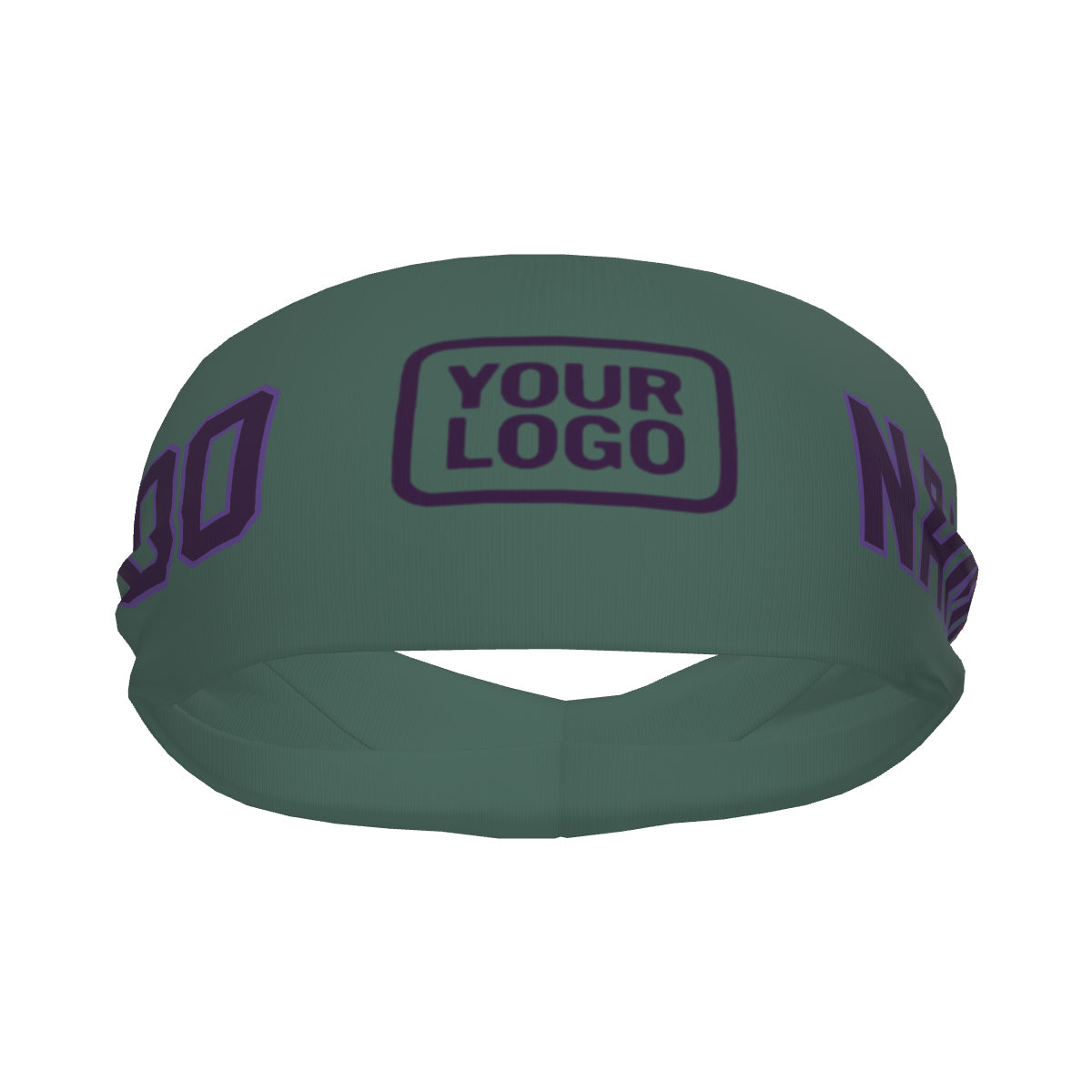 Bandeau de sport personnalisé bleu, vert et violet