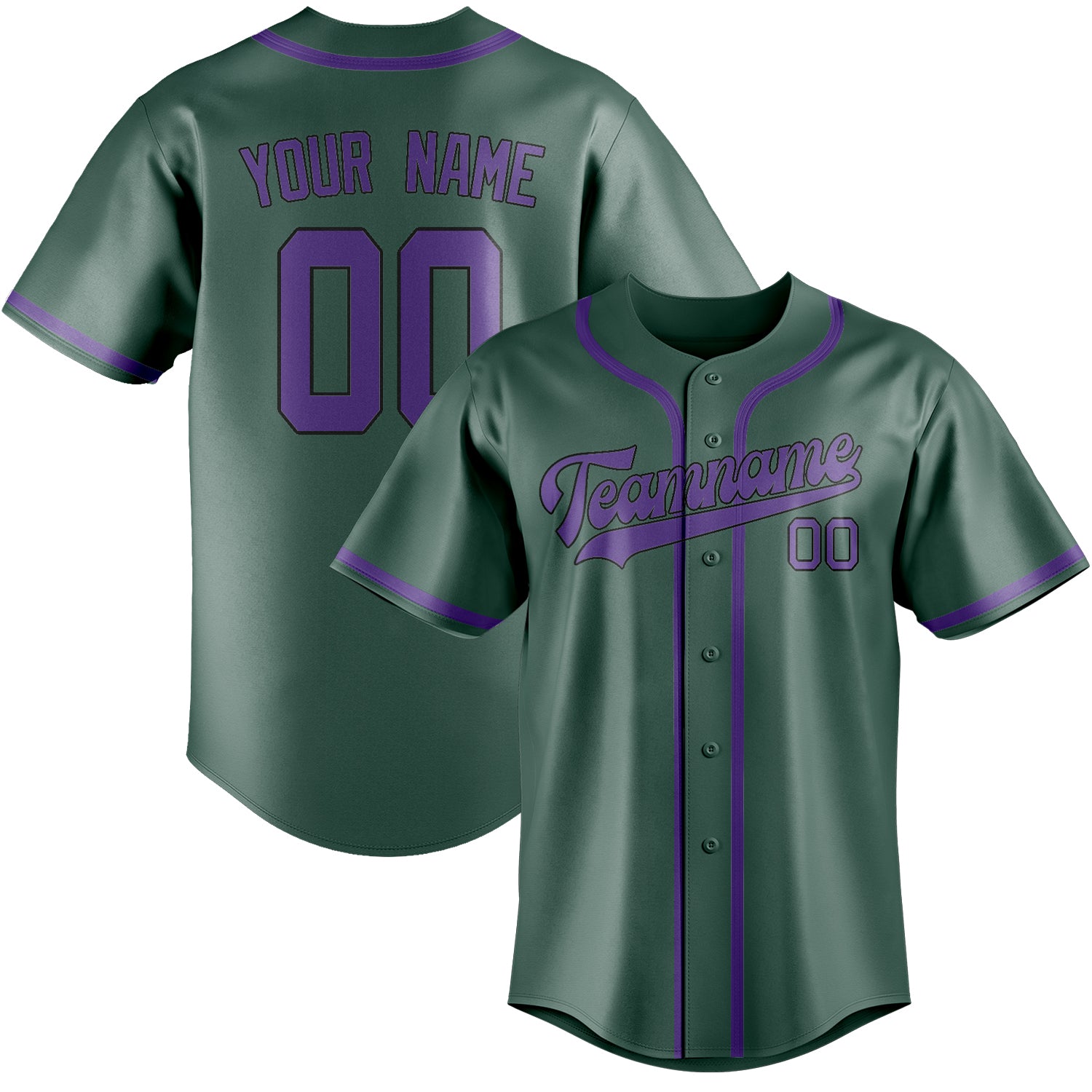 Maillot de baseball personnalisé bleu-vert lilas clair