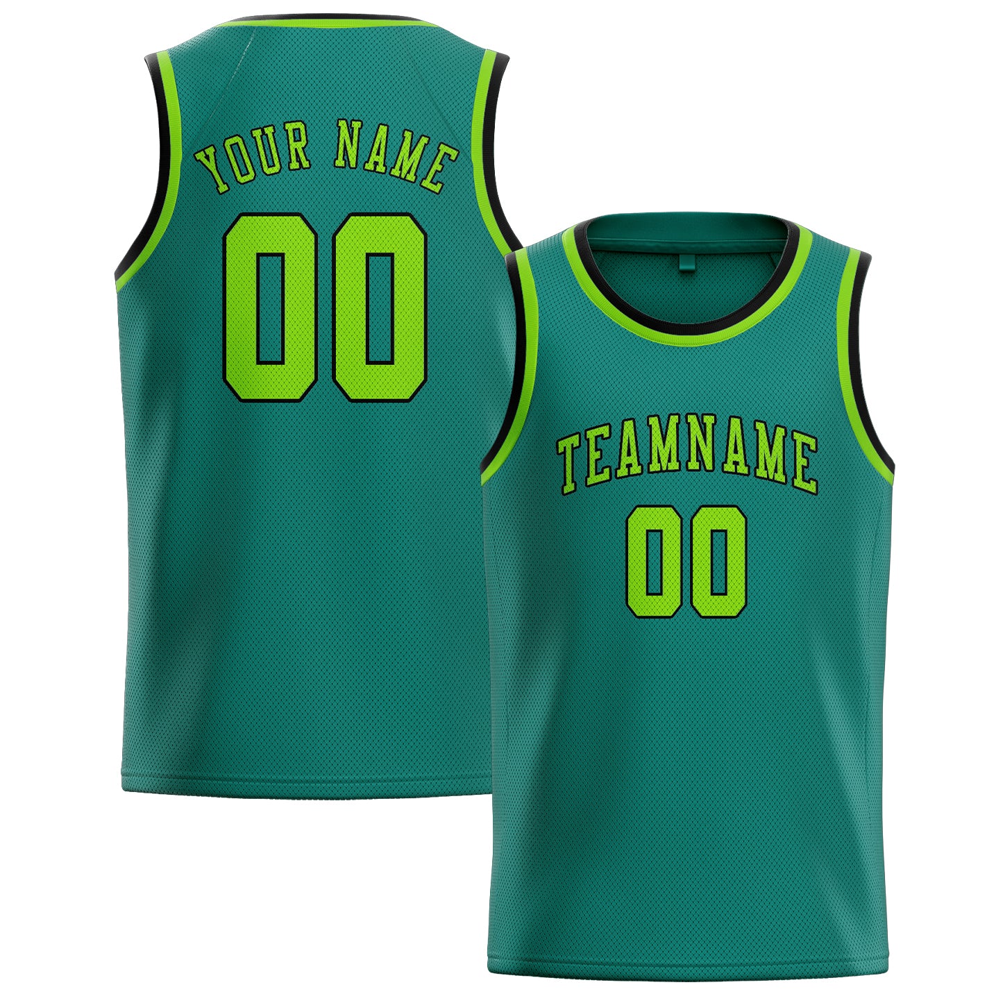 Maillot de basketball personnalisé bleu-vert émeraude
