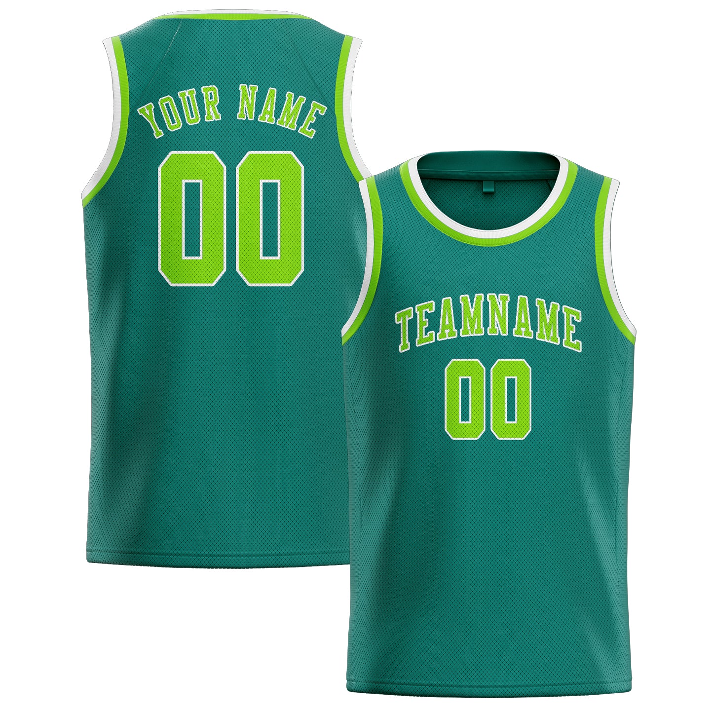 Maillot de basketball personnalisé bleu-vert émeraude