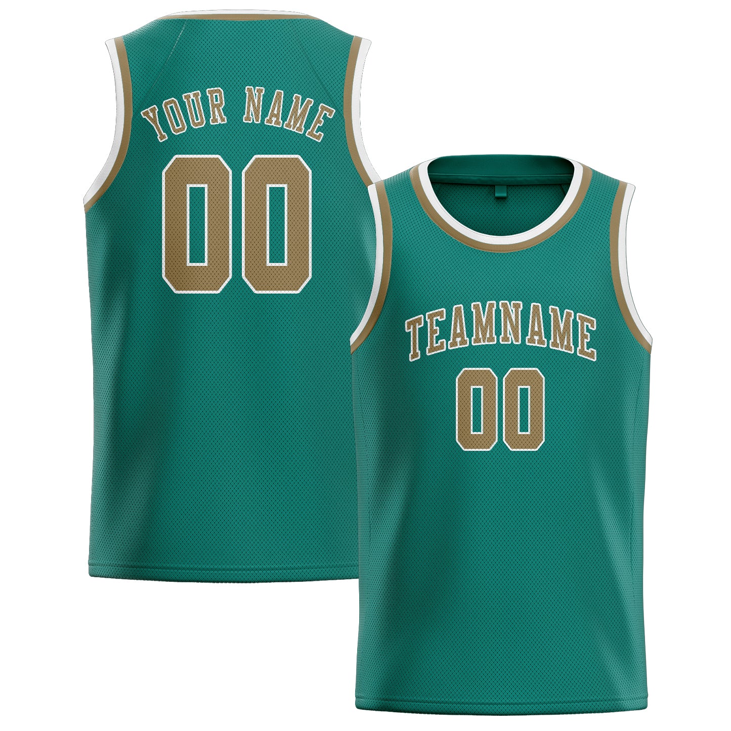 Maillot de basketball personnalisé bleu-vert kaki clair