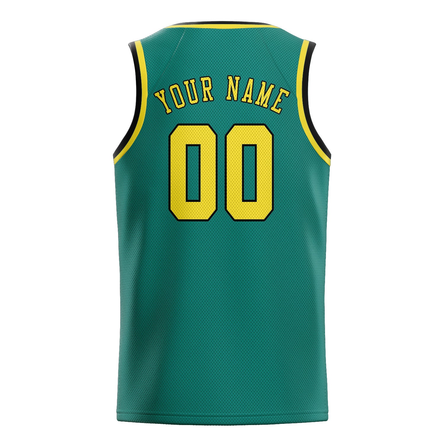 Maillot de basketball personnalisé bleu, vert et jaune clair
