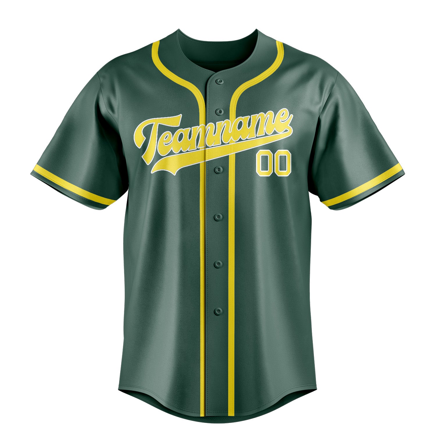 Maillot de baseball personnalisé bleu, vert et jaune clair